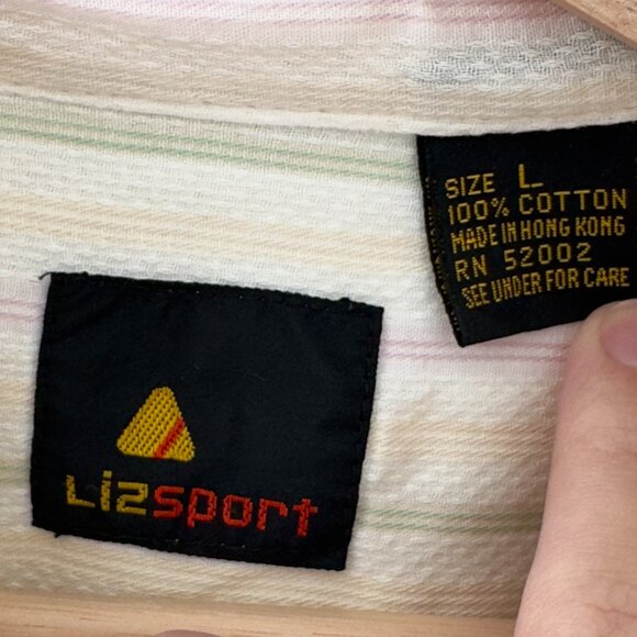 Liz Sport Pastel Striped Long Sleeve Button Down Shirt - Picture 9 of 9